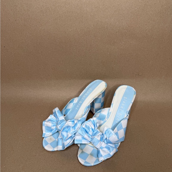 Gianni Bini Light Blue Checkered Heels - Picture 2 of 4
